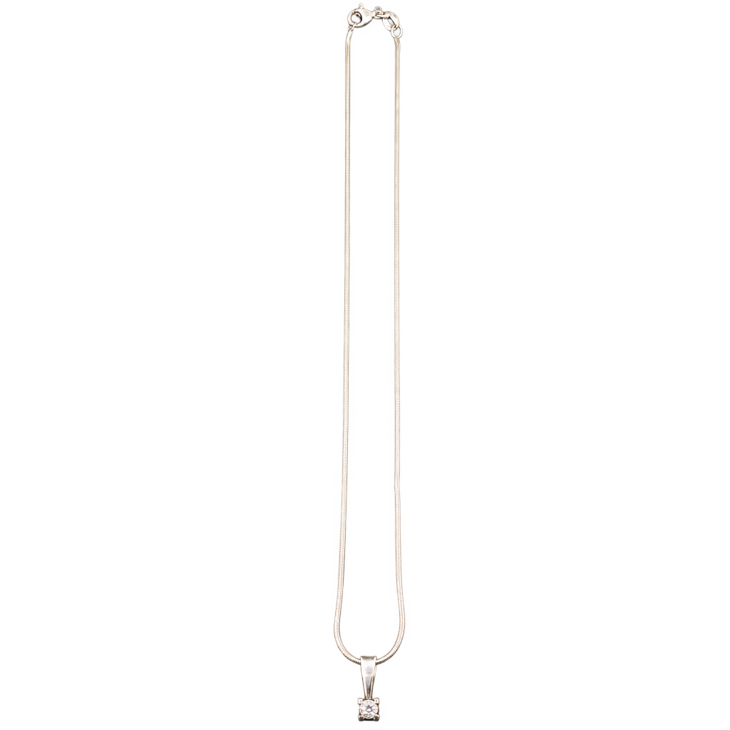 Sterling sølv halskæde med vedhæng, 42 cm — fritlagt