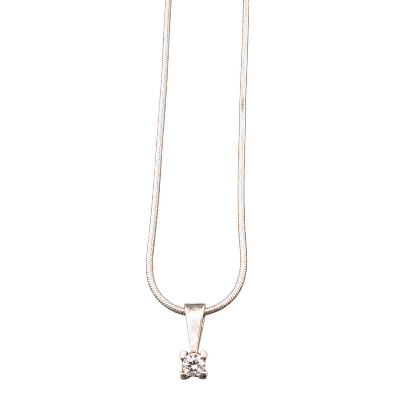 Sterling sølv halskæde med vedhæng, 42 cm — fritlagt