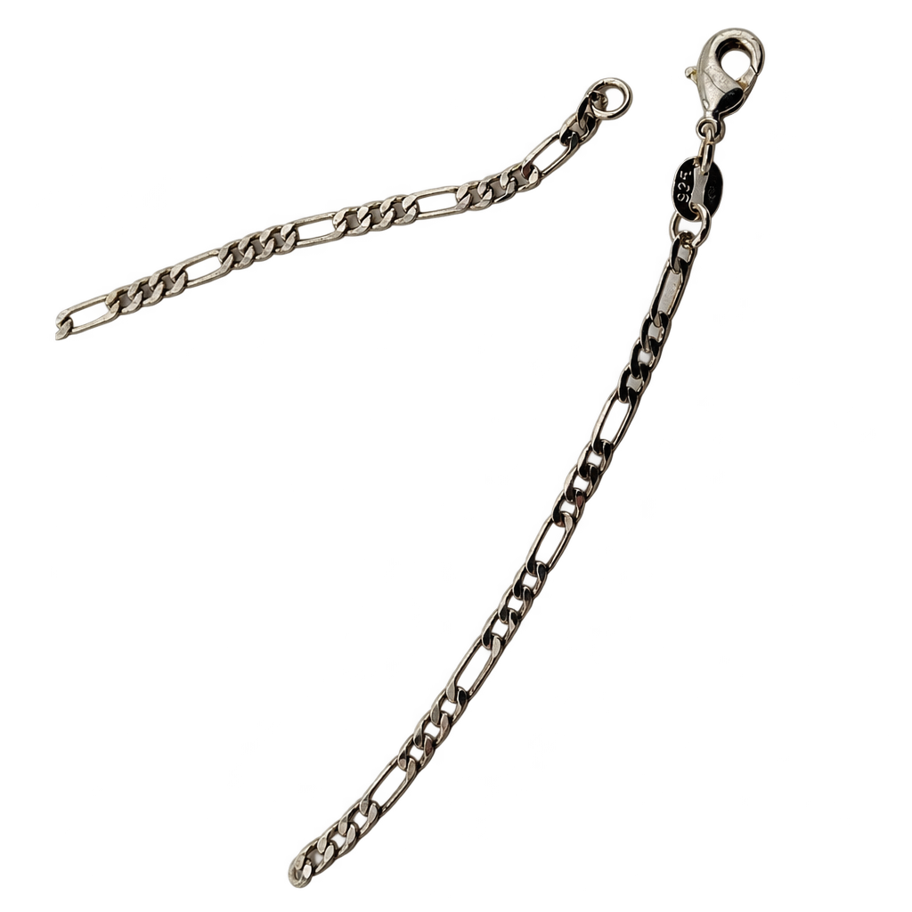 Sterling sølv Figaro halskæde 66,5 cm — fritlagt